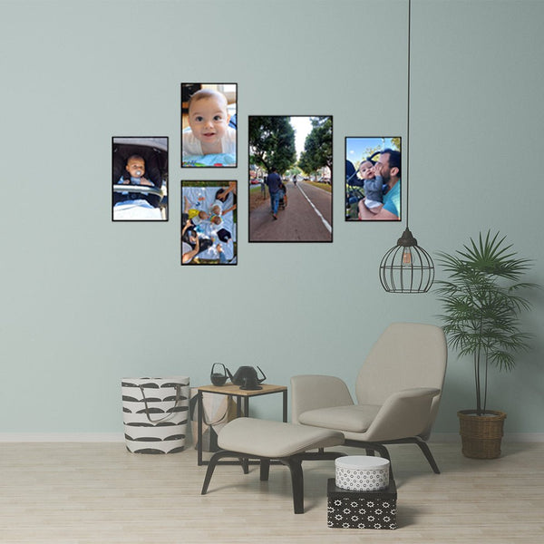קיר תמונות מעוצב 5 תמונות בגדלים שונים - PHOTO-GLASS
