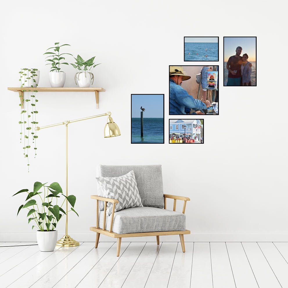 קיר תמונות מעוצב 5 תמונות בגדלים שונים - PHOTO-GLASS