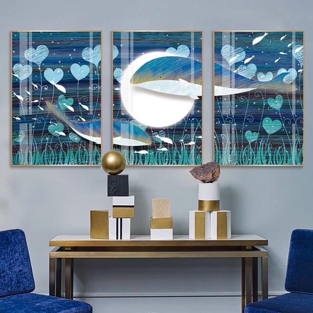 סט 3 תמונות קנבס שביל הלבבות - PHOTO-GLASS