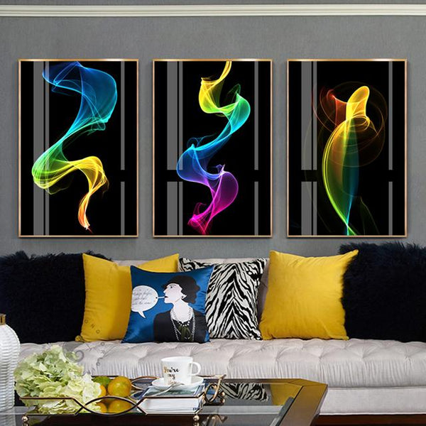 סט 3 תמונות זכוכית - בצבעים - PHOTO-GLASS