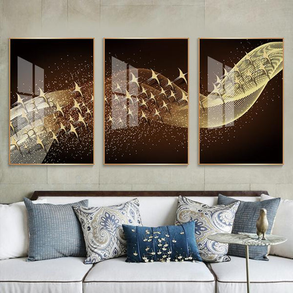 תמונת זכוכית ב-3 חלקים לסלון - אבסטרקט - PHOTO-GLASS