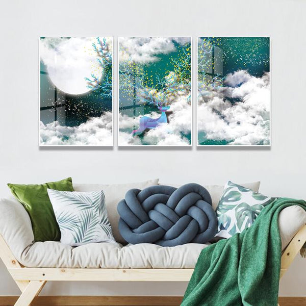 תמונת זכוכית ב-3 חלקים לסלון - ציור של נוף - PHOTO-GLASS