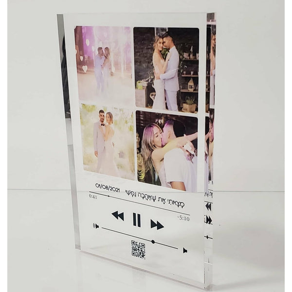 תמונת זכוכית - בלוק קריסטלי - אפל מיוזיק - 20X30 - PHOTO-GLASS