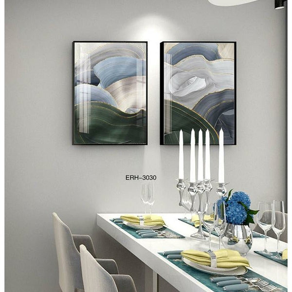 זוג תמונות הרמוניה אבסטרקט | תמונות לבית | - PHOTO-GLASS