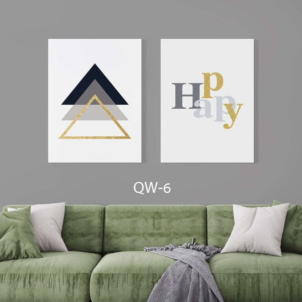 זוג תמונות קנבס happy gold - PHOTO-GLASS