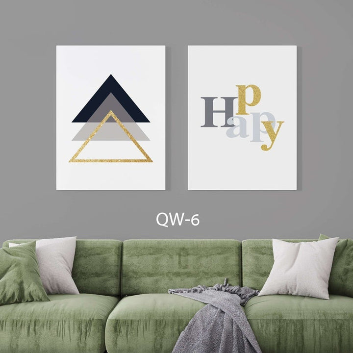 זוג תמונות קנבס happy gold - PHOTO-GLASS