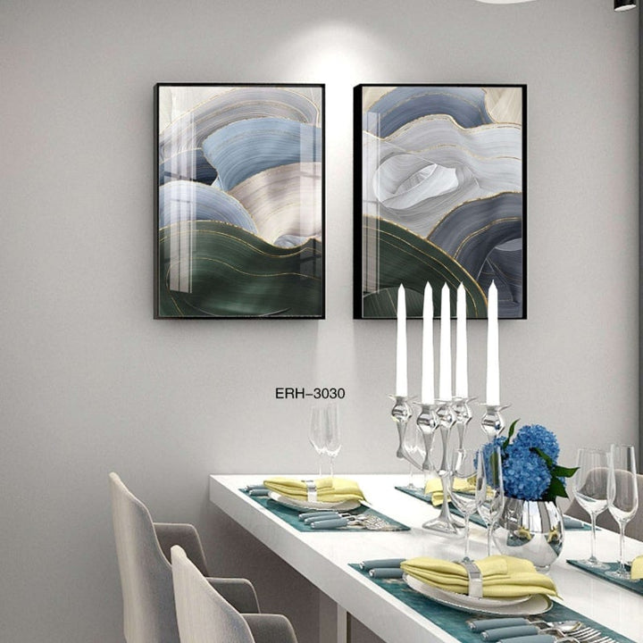 זוג תמונות קנבס משיכות צבע | תמונות למטבח - PHOTO-GLASS